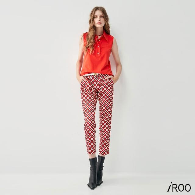 【iROO】滿版稜形經典時尚長褲