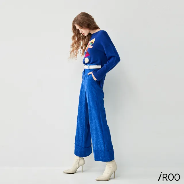 【iROO】氣質經典時尚長寬褲