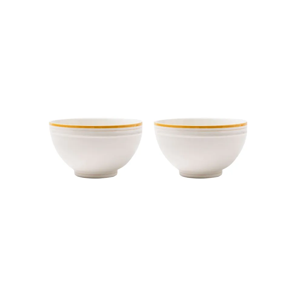 【韓國SSUEIM】RETRO系列極簡ins陶瓷湯碗2件組11cm(橘色)