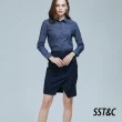 【SST&C 出清２折】深藍色開衩西裝裙7461811004