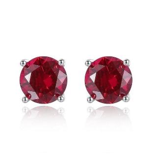 【巴黎精品】現貨+預購 鋯石耳環925純銀耳針(簡約百搭彩色寶石女飾品2色v1aa72)