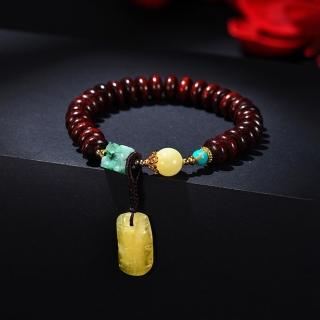 【巴黎精品】現貨+預購 蜜蠟手鍊蜜蠟手珠平安擋煞防小人轉運淨化招財開運(小葉紫檀木串珠翡翠女飾品p1ax12)