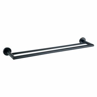 【BOSS】不銹鋼雙桿毛巾架 消光黑 630mm MZ-22008(無安裝)