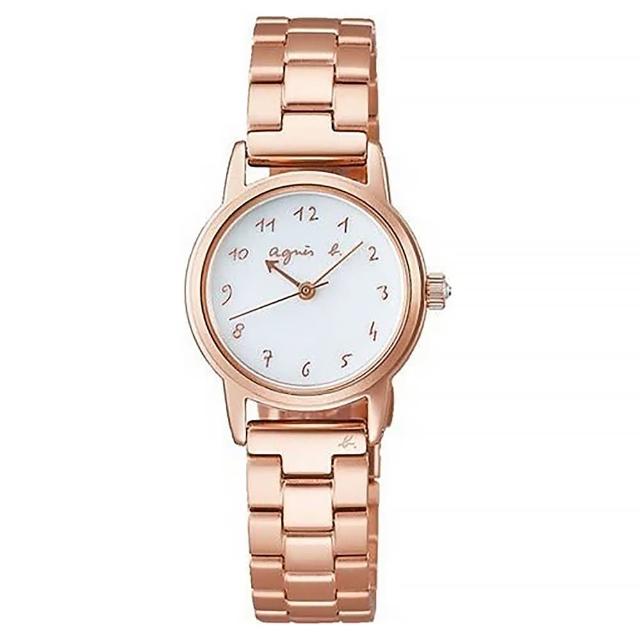 【agnes b.】玫瑰金太陽能不鏽鋼鋼錶帶24MM(BU9048X1/V117-KRR0K) 雙11 送禮