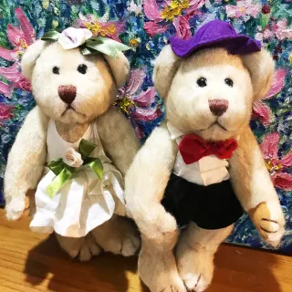 【TEDDY HOUSE泰迪熊】泰迪熊玩具玩偶公仔絨毛凱薩王子凱倫公主泰迪熊對熊休閒(泰迪熊復古泰迪熊手腳可動)