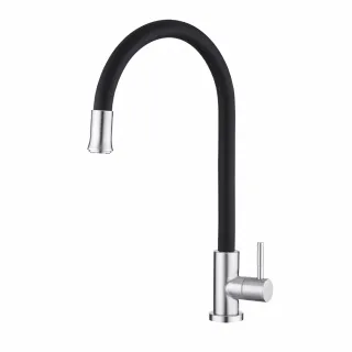 【BOSS】304不銹鋼立式自由栓 可繞式出水管 廚房龍頭 MD-393單冷水(無安裝)