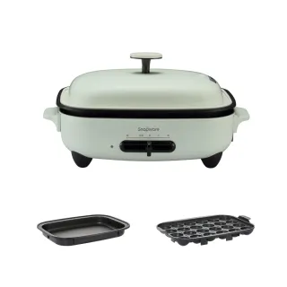 【CorelleBrands 康寧餐具】Snapware SEKA 多功能電烤盤2件組(平煎烤盤+章魚燒烤盤)