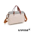 【tripose】漫遊系列岩紋雙拉鍊手提斜背包(沙漠灰)