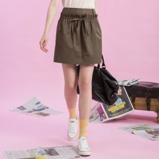 【MAGIQUE WARDROBE】純棉壓褶綁帶造型短裙(2色)