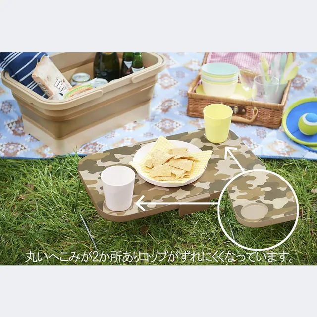 【YS-MART】戶外多功能摺疊野餐籃 摺疊桌 冰桶 收納(野餐 露營 烤肉 釣魚 買菜 野餐桌)