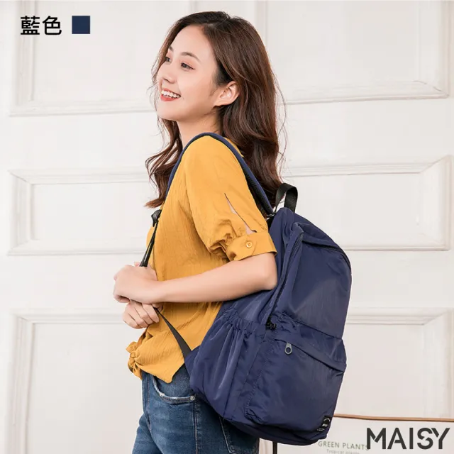 【MAISY】日系超輕多功能尼龍背包(現+預  灰色／藍色／棕色)