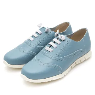 【G.Ms.】MIT超軟Q系列-牛津雕花假綁帶懶人鞋(藍色)