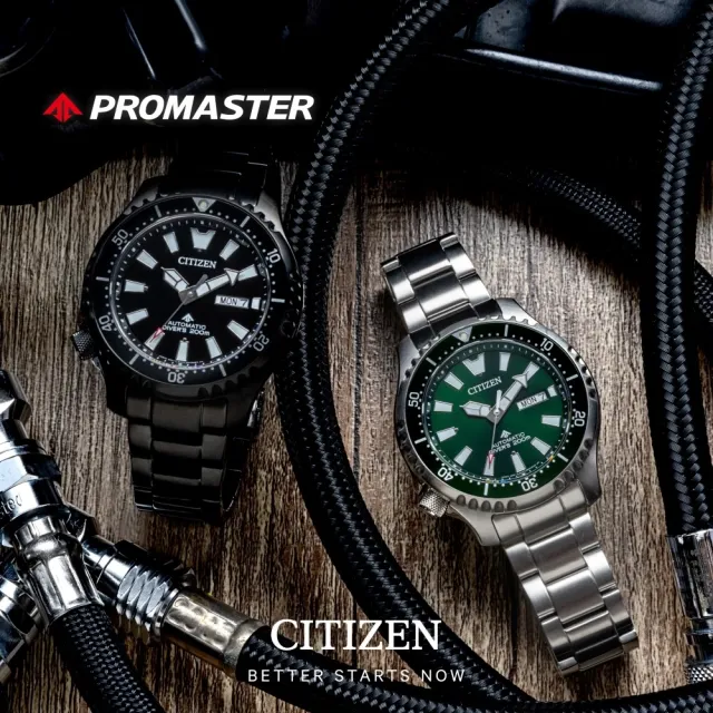 CITIZEN 星辰】PROMASTER 鋼鐵河豚綠水鬼潛水機械錶(NY0131-81X 