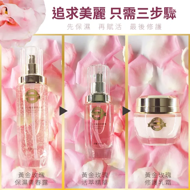 【Elizecosmo】黃金玫瑰精萃 精華液 40ml(玫瑰萃取)