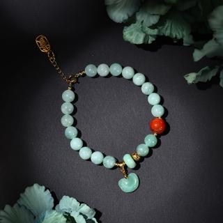 【巴黎精品】現貨+預購 翡翠手鍊925純銀吊墜(天然南紅串珠如意牌女飾品p1ax27)