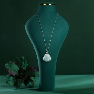 【巴黎精品】現貨+預購 翡翠項鍊925純銀吊墜(彌勒佛透輝石鋯石愛心女飾品p1ax24)