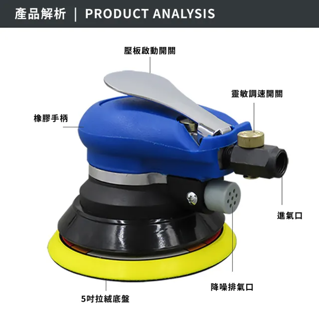 【萬能機器】氣動拋光打蠟機(拋光機 打磨機 砂紙機 研磨機 除鏽機 汽車美容 汽車保養)