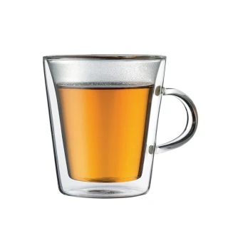 【BODUM】CANTEEN 雙層玻璃杯兩件組 200cc-2入(咖啡杯 玻璃杯 水杯可耐-20-180度C)