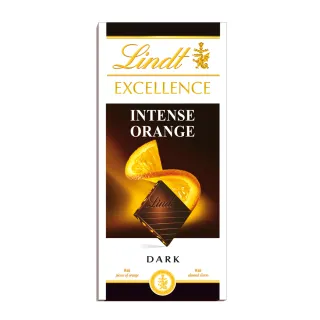 【Lindt 瑞士蓮】極醇系列香橙口味黑巧克力 100g(黑巧克力)