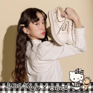 【Ann’S】Ann’S X Sanrio三麗鷗 HELLO KITTY聯名軟綿綿的舒適烙印可拆三穿飾品金鍊厚底鞋4cm(白)