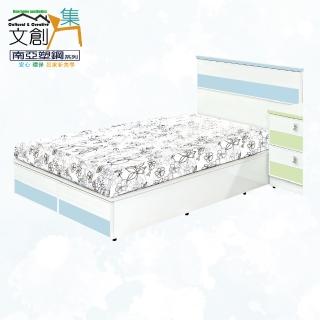 【文創集】南亞塑鋼 莉寶多彩3.5尺單人塑鋼床臺組合(六色可選＋床頭片＋床底＋不含床墊)
