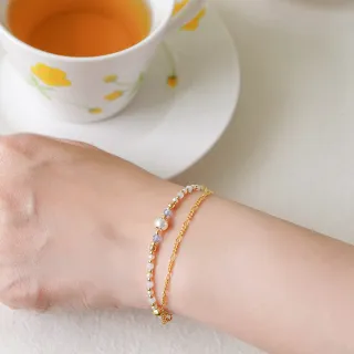 【Ficelle】招桃花 月光托帕石 K金 呼喊愛情手鍊(輕珠寶 天然石 磁場 開運 設計款 手工製作)