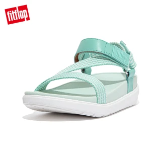 【FitFlop】LOOSH WEBBING Z-STRAP SANDALS運動風魔鬼氈設計後帶涼鞋-女(水藍綠)