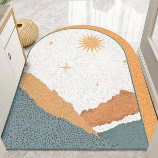【House Deco 吾所飾室】自然風情玄關絲圈地毯地墊120*180cm(美式玄關門廳絲圈地墊家用進門耐磨蹭地墊)