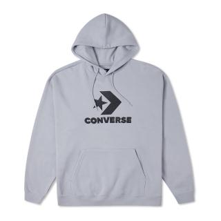 【CONVERSE品牌旗艦店】LARGE LOGO STAR CHEVRON HOODIE 連帽上衣 長袖上衣 男女 灰色(10024915-A03)