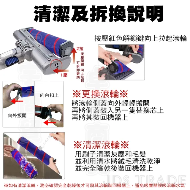 適用Dyson吸塵器電動軟絨地板刷頭 V7 V8 V10 V11 V15 地板吸頭/軟絨毛/纖維絨毛