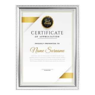 【TRENY】金賞A4獎狀證書相框-銀