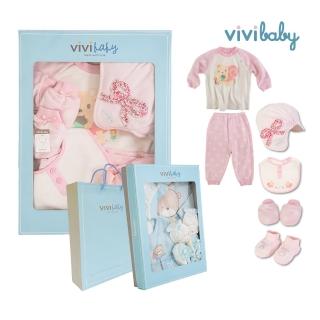 【VIVIBABY】100%純棉 小松鼠託比熊套裝 新生兒五件組禮盒 彌月禮盒 送禮自用(親膚透氣 100%MIT臺灣製造)
