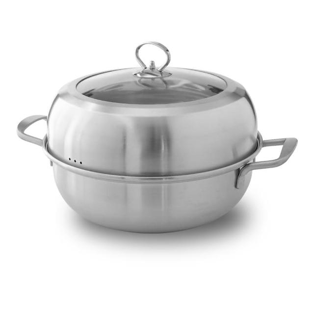 【FURIMORI 富力森】304不鏽鋼萬能鍋32cm含蒸盤(FU-P907)