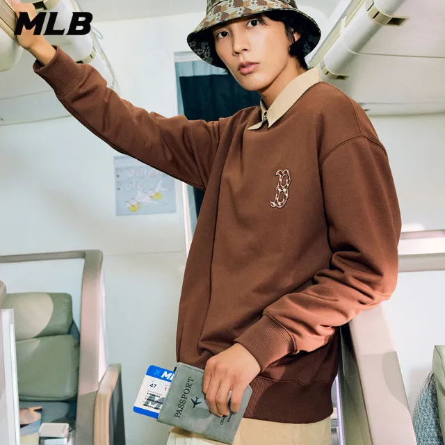 【MLB】長袖大學T CUBE MONOGRAM系列 波士頓紅襪隊(3AMTM0624-43BRD)