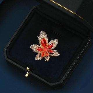 【巴黎精品】現貨+預購 胸針楓葉胸花(彩色鋯石葉子別針男女飾品2色p1ao56)