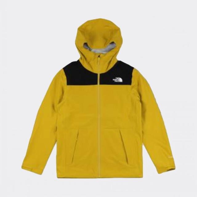 【The North Face】北臉 外套 男款 衝鋒衣 連帽運動外套 防潑水 黃 NF0A7QR581U