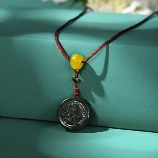【巴黎精品】現貨+預購 和闐玉項鍊彌勒佛吊墜(925純銀如意牌蜜蠟紅繩女飾品p1ax73)