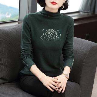 【Paiya 派亞】新款內搭修身顯瘦半高領長袖純色上衣(M-4XL)