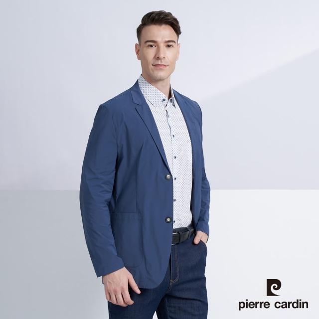 【pierre cardin 皮爾卡登】商務休閒 男款 都會時尚休閒輕薄獵裝/西裝外套-藍色(5227571-37)