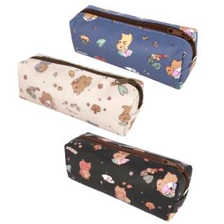 【uma hana】雨天漫步學生必備大容量筆袋防水的大四角筆袋-2入組(筆袋/鉛筆盒/化妝筆袋/旅行收