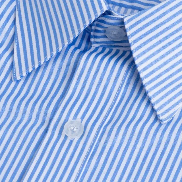 【CHINJUN】勁榮抗皺襯衫-長袖、淺藍白相間條紋、K903(任選3件999 現貨 商務)