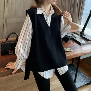 【麗質達人】8017黑色二件式上衣-LY(M-4XL)