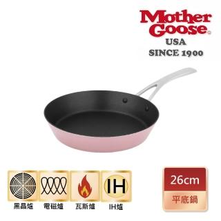 【美國MotherGoose 鵝媽媽】FancyPan 粉品IH導磁不沾平底鍋26cm