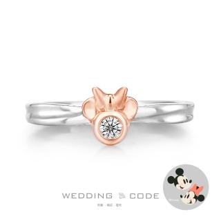 【WEDDING CODE】鉑金14K金 5分鑽石女戒 迪士尼米奇米妮4313.4316雙色(天然鑽石 618限定 現貨 禮盒)