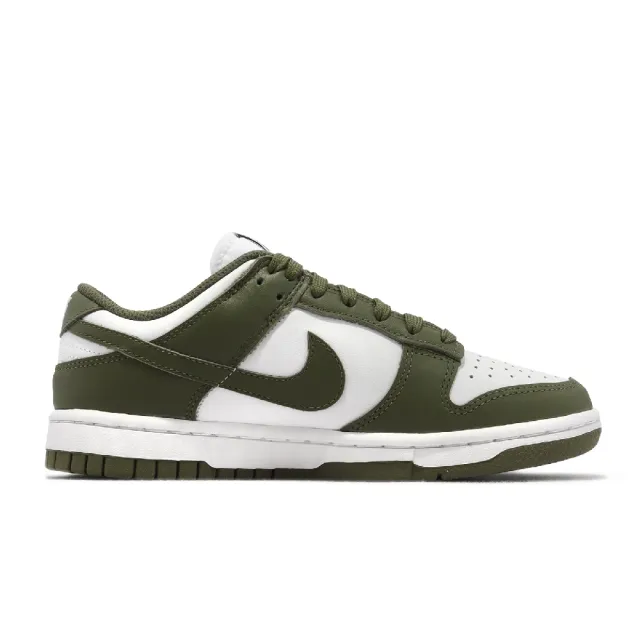 【NIKE 耐吉】Wmns Dunk Low 女鞋 男鞋 橄欖綠 墨綠 白 經典 低筒 皮革 Medium Olive(DD1503-120)