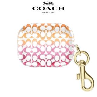 【COACH】AirPods Pro 保護殼套 粉紅經典LOGO(硬殼/耳機套/耳機殼)