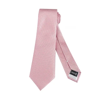 【EMPORIO ARMANI】緹花點點圖案真絲領帶(粉紅)