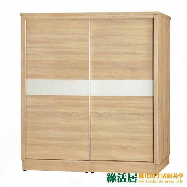 【綠活居】米安4.9尺推門衣櫃(二色可選＋內含穿衣鏡面)