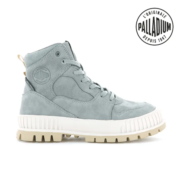 【Palladium】PALLASHOCK HI SNK厚底皮革巧克力鞋-女-灰(98357-054)