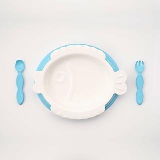 【玉米田】PLA嬰童餐具-魚盤叉匙組(PLA 聚乳酸 玉米 無毒 嬰兒餐具)